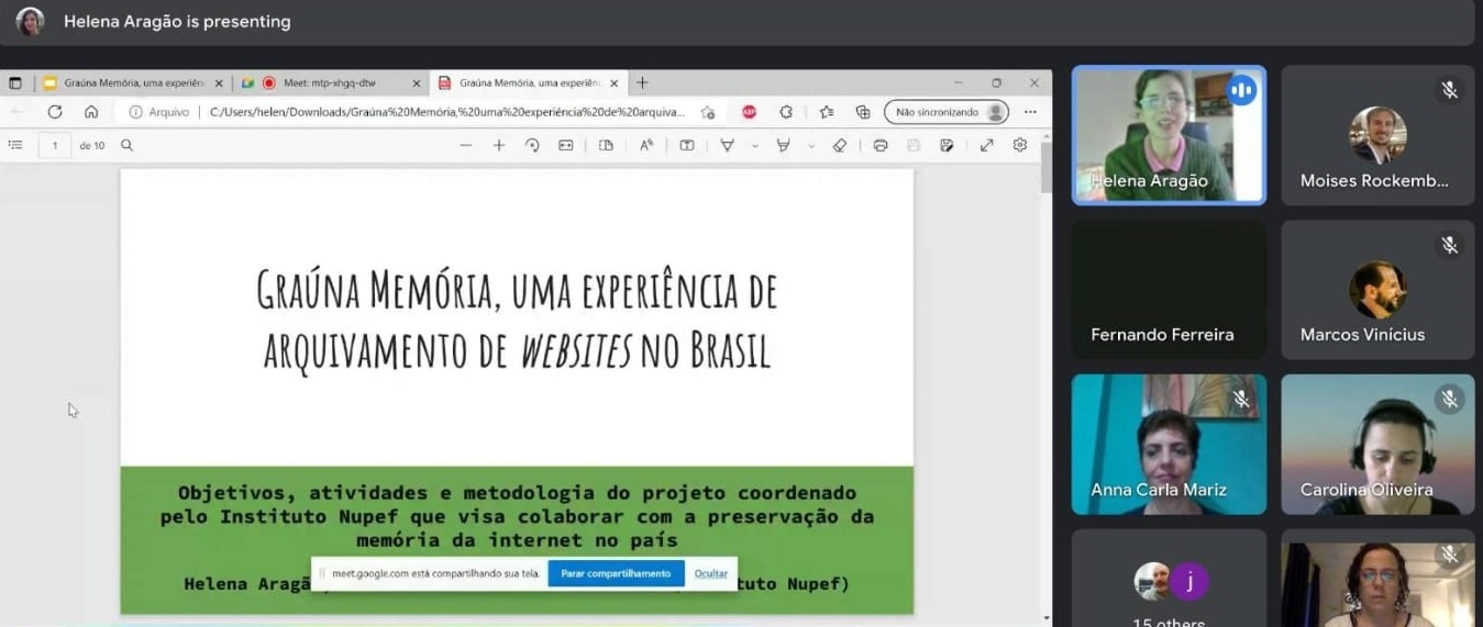 captura de tela da apresentação da videoconferencia.